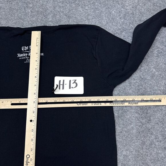 Harley Davidson Shirt Womens‎ XL Black Long Sleeve Eagle Bar Shield USA Made - Picture 9 of 11